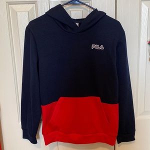 Fila sweater, hooded Size L 14/16 Red/ Black